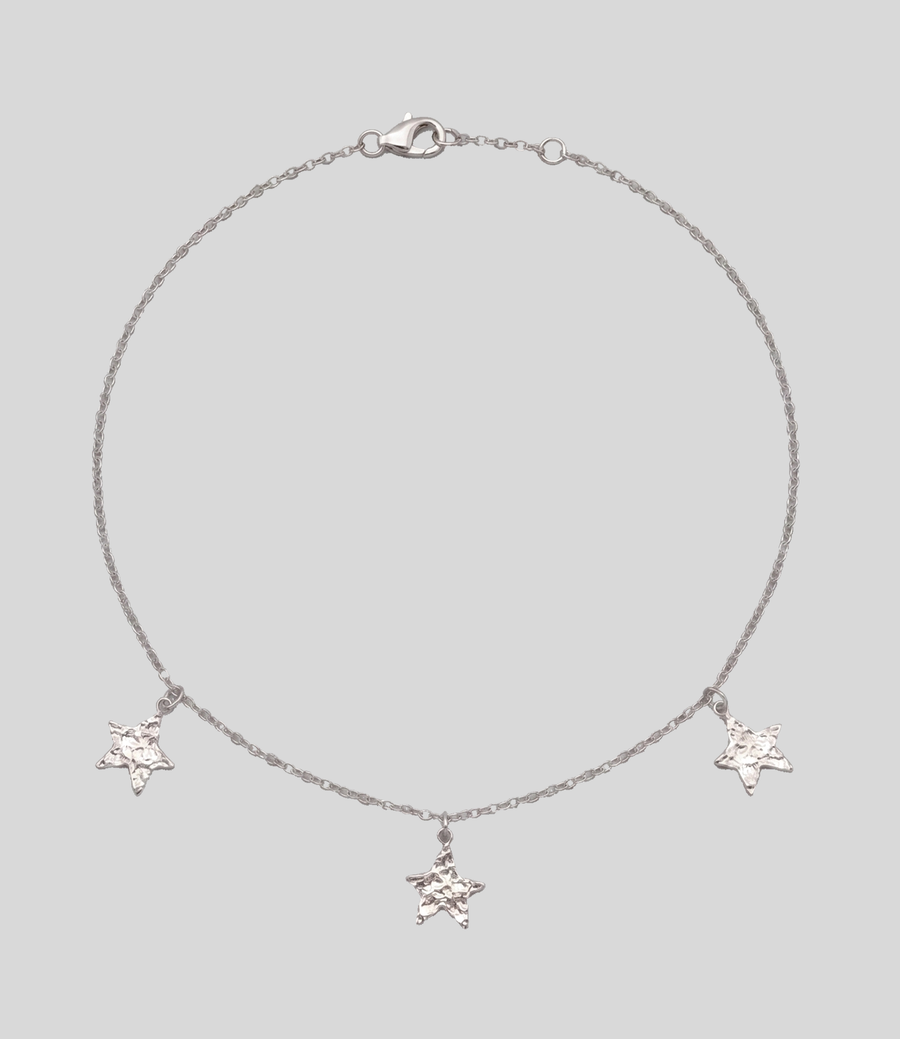 Silberne Stern Kette mit drei Sternen