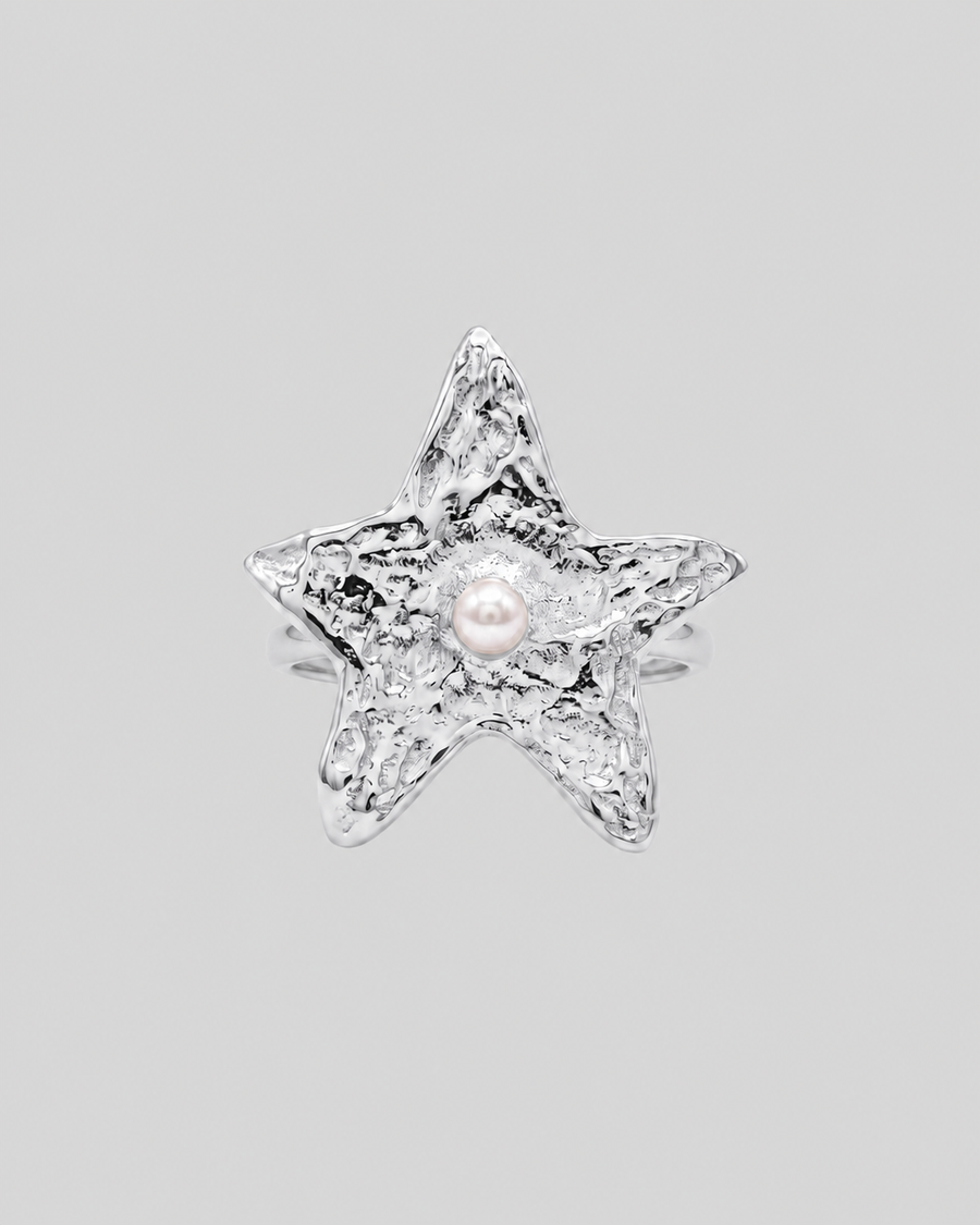 Star Ring Silver Pearl