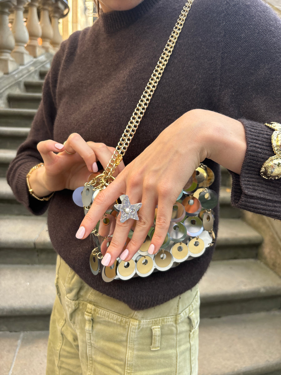 Star Ring Silver Pearl — Detail