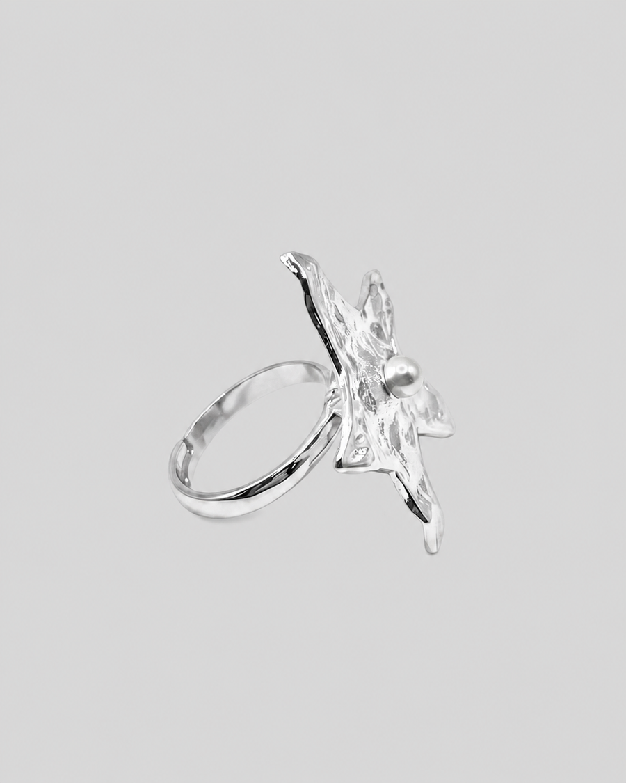 Star Ring Silver Pearl — Detail