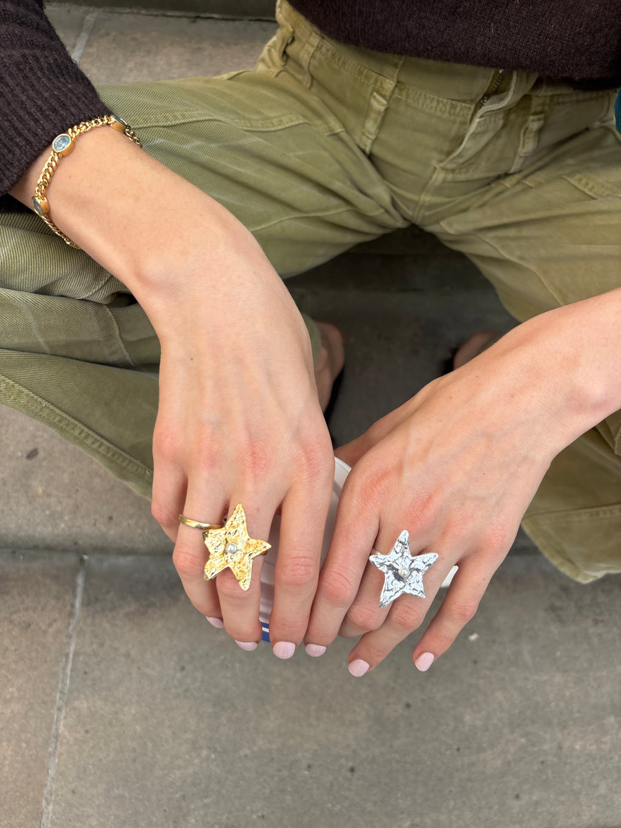 Star Ring Gold Pearl — Detail