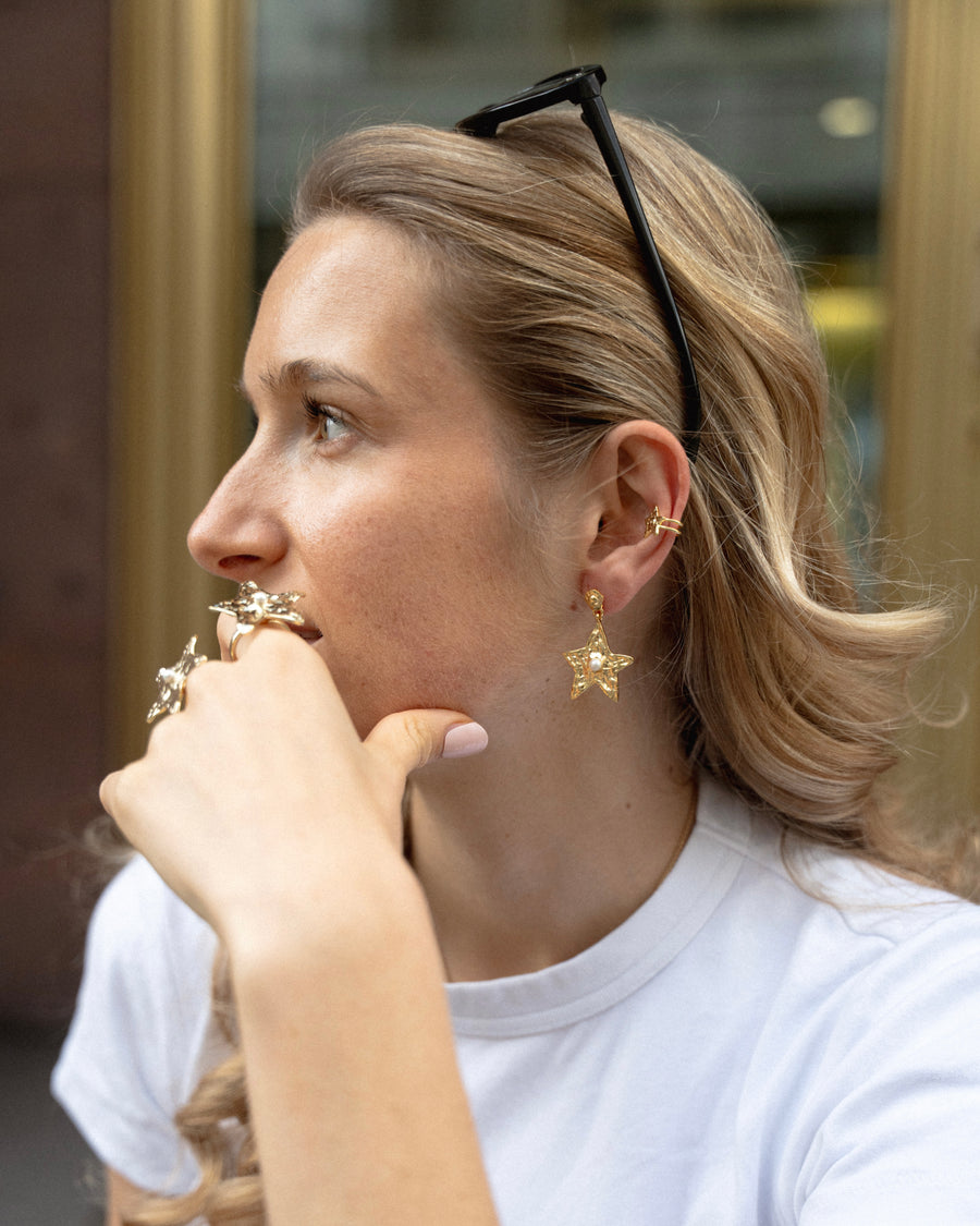 Star Ring Gold Pearl — Detail