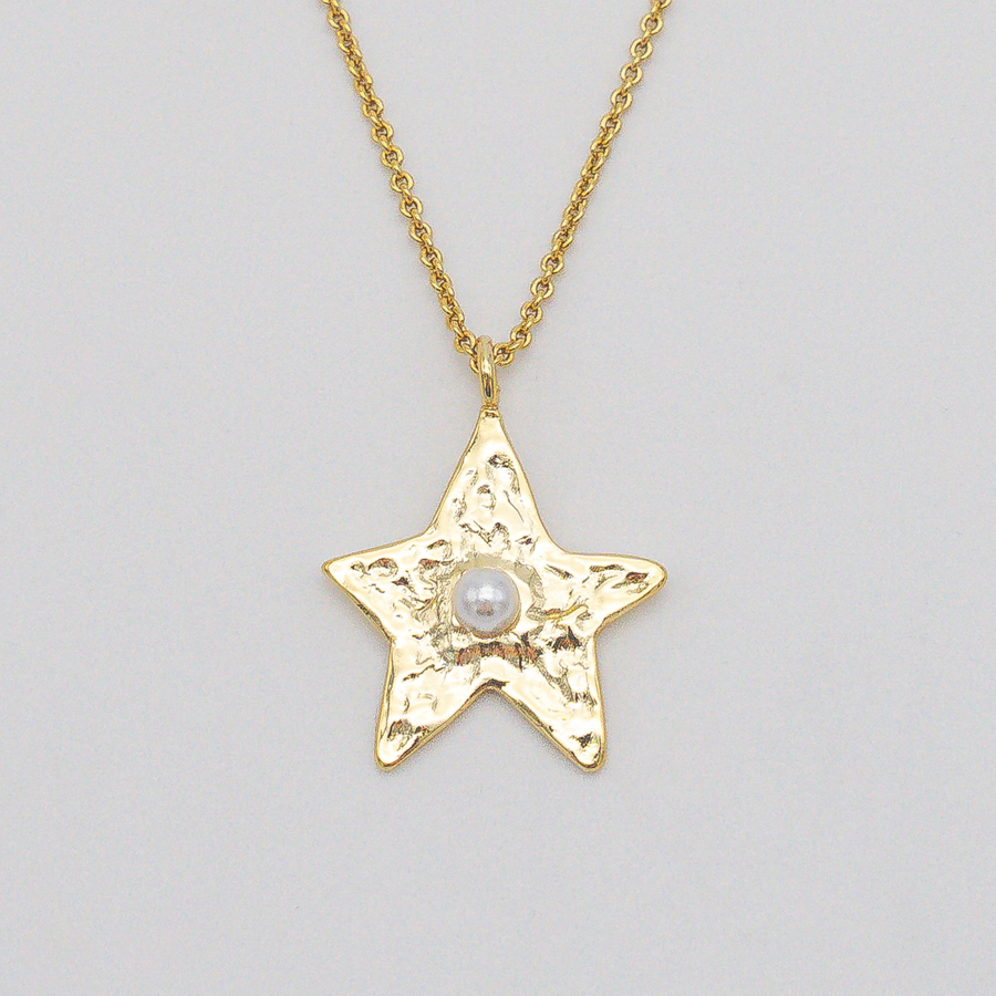 Goldene Stern Kette mit Perle