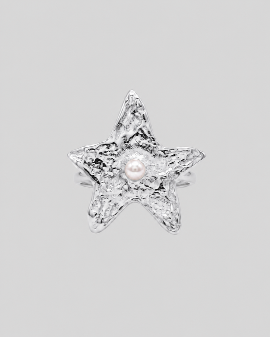 Star Ring Silver Pearl