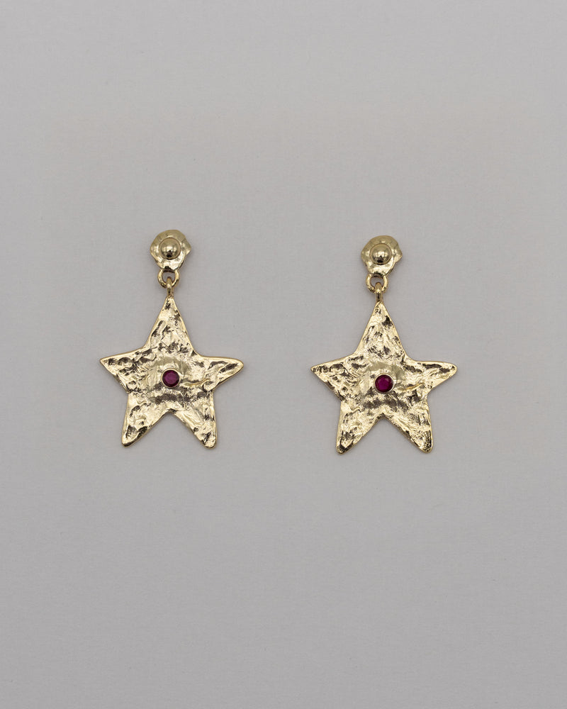 Star Earring Gold Pink — AVA Jewelry