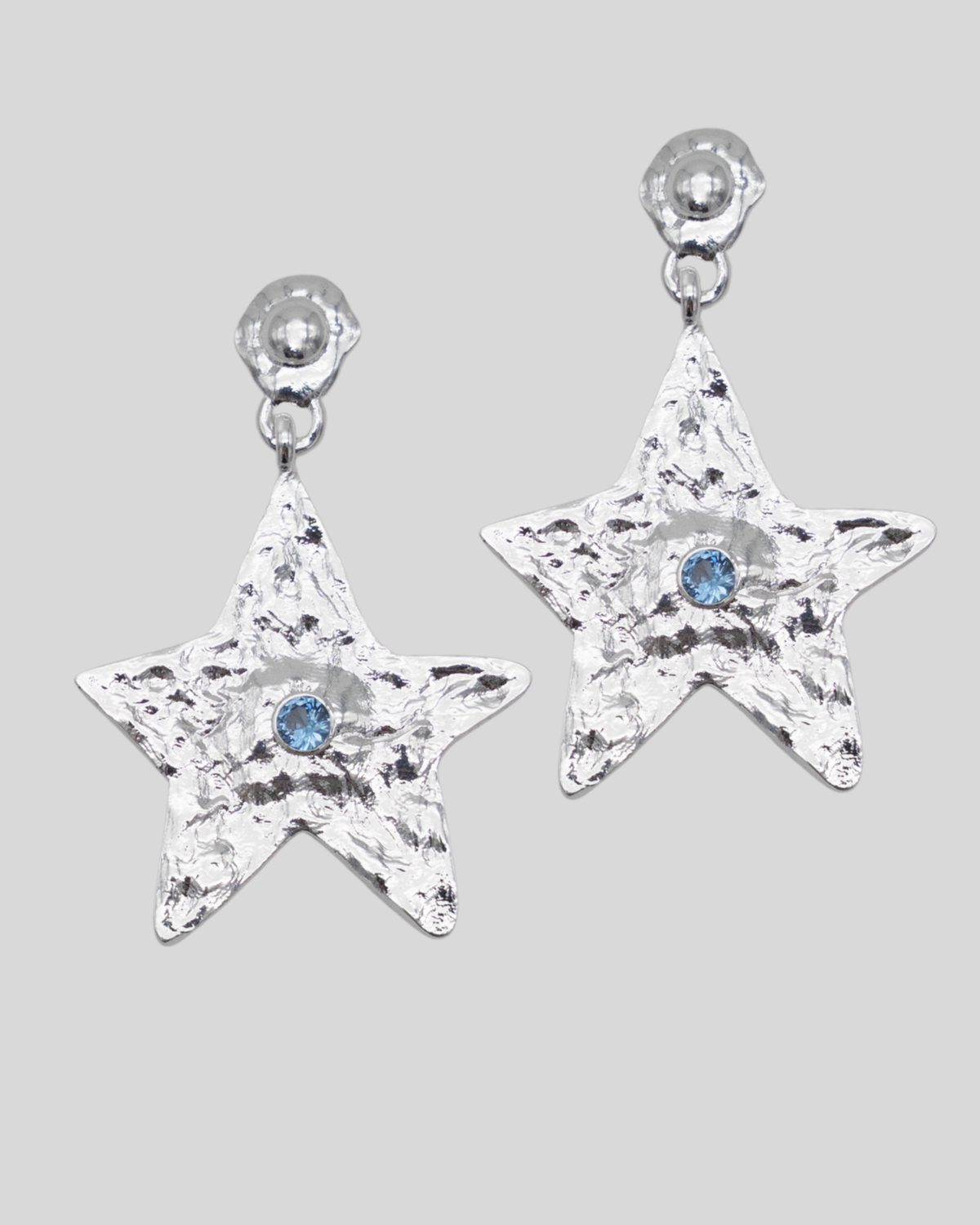 Star Earring Silver Blue