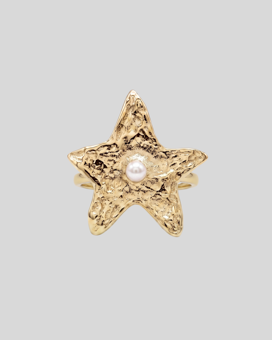 Star Ring Gold Pearl