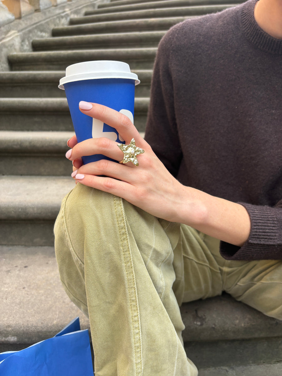 Star Ring Gold Pearl — Detail