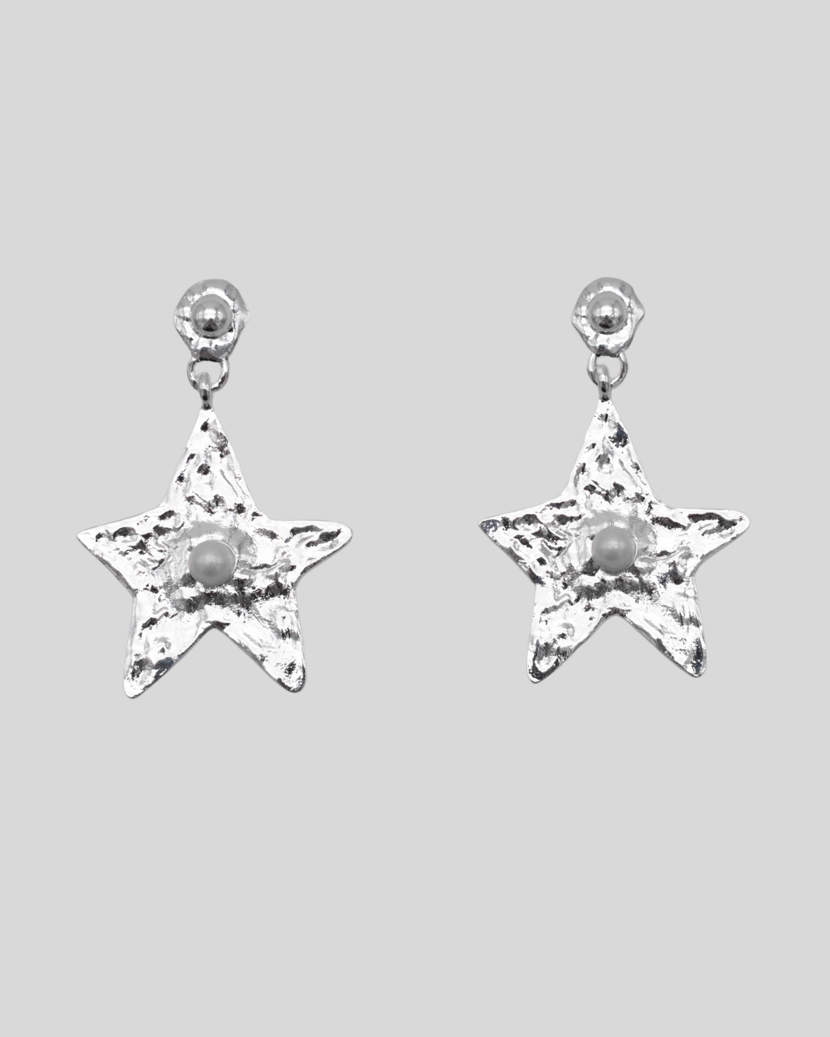 Star Earring Silver Pearl — Lifestyle