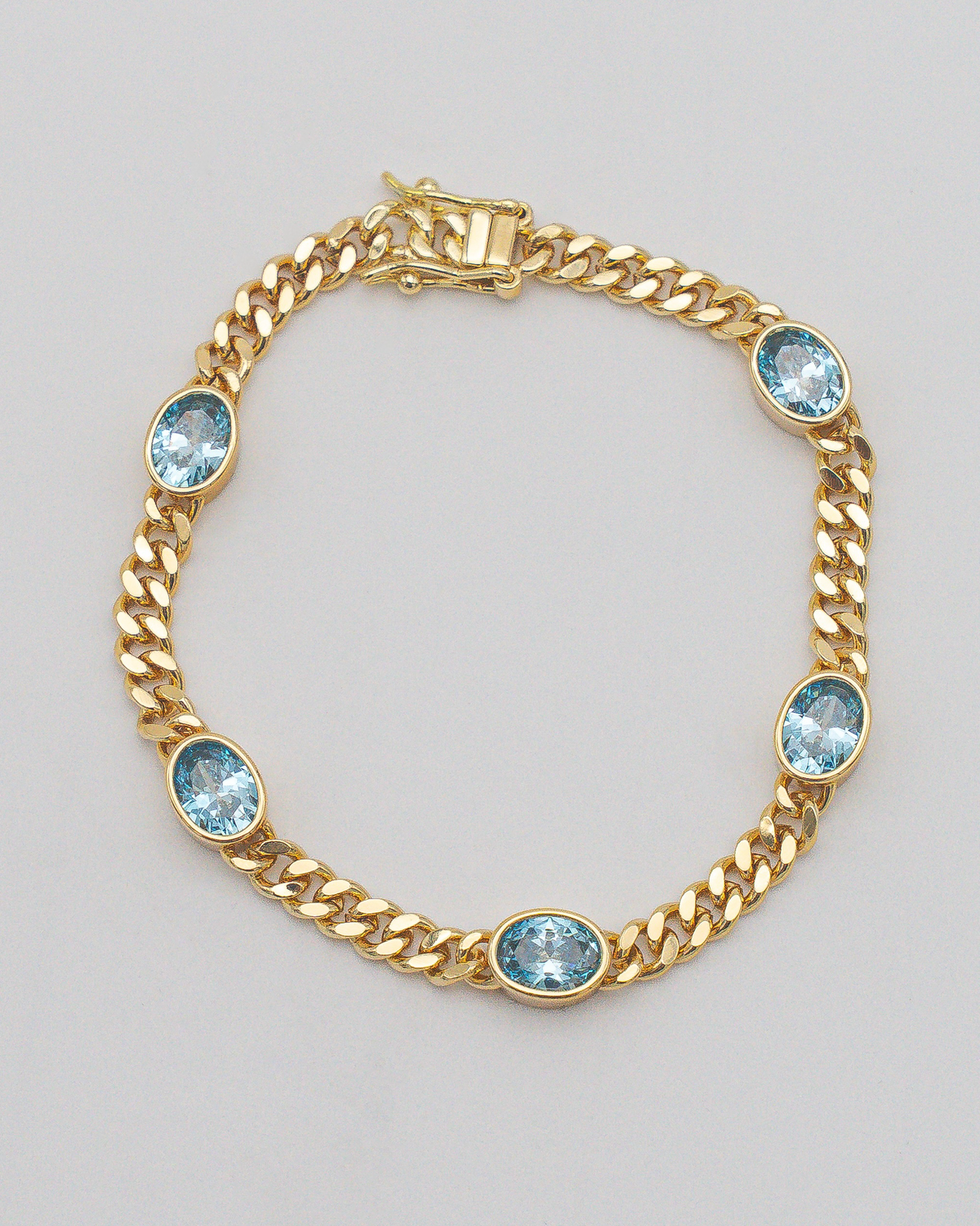 Aura Bracelet Gold Blue — Side view