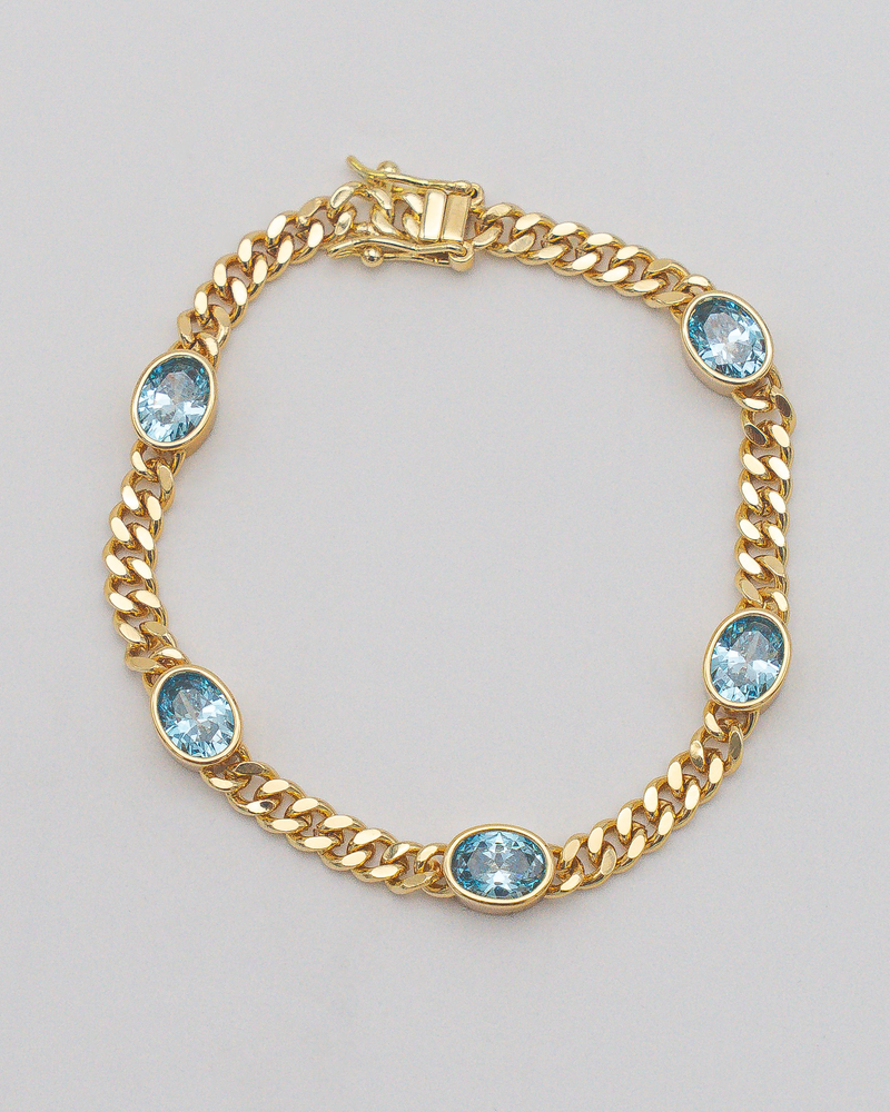 Aura Bracelet Gold Blue — AVA Jewelry