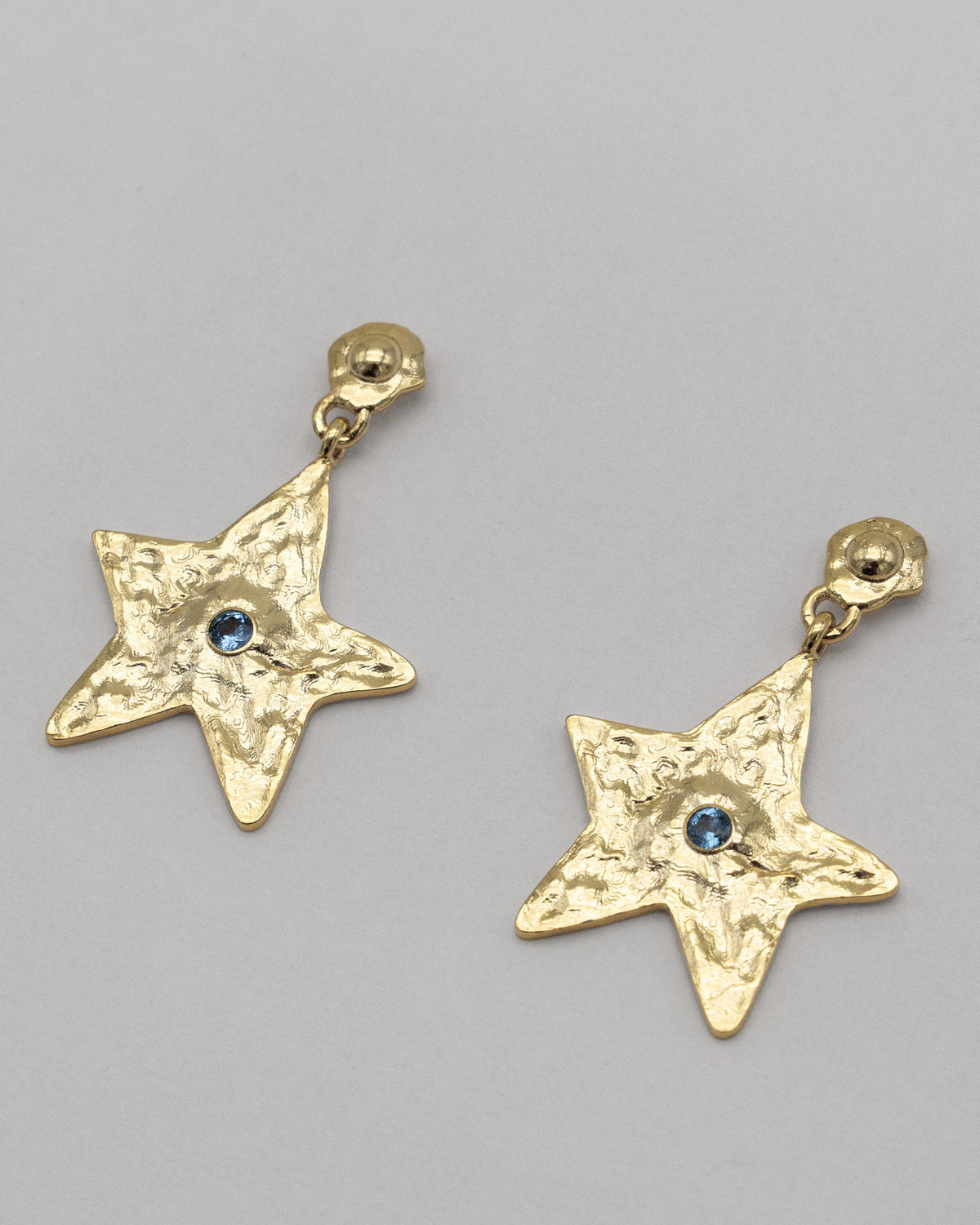 Star Earring Gold Blue — Lifestyle