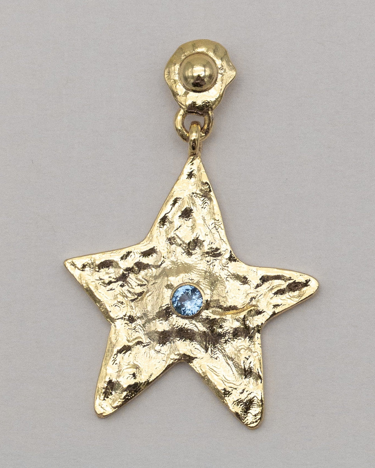 Star Earring Gold Blue — Editorial