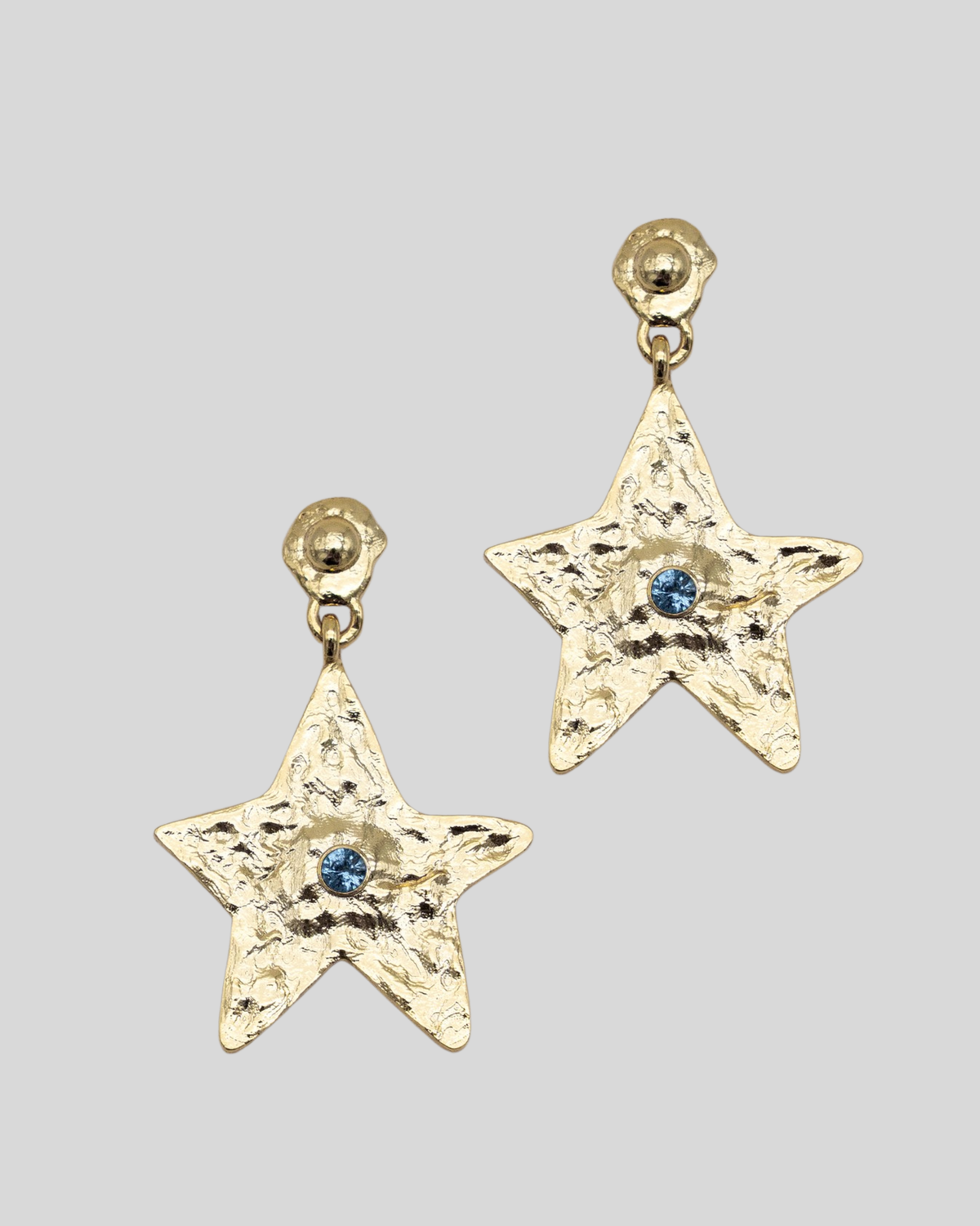 Star Earring Gold Blue