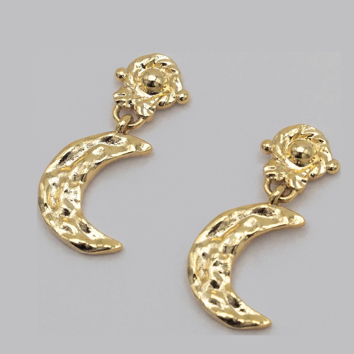 Moon Earring Gold — Worn