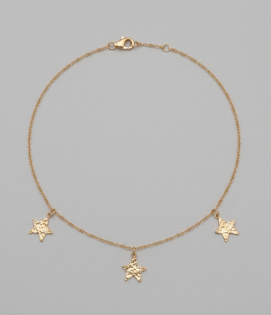 Goldene Stern Kette mit drei Sternen