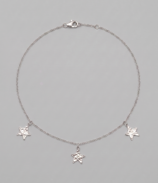 Silberne Stern Kette mit drei Sternen