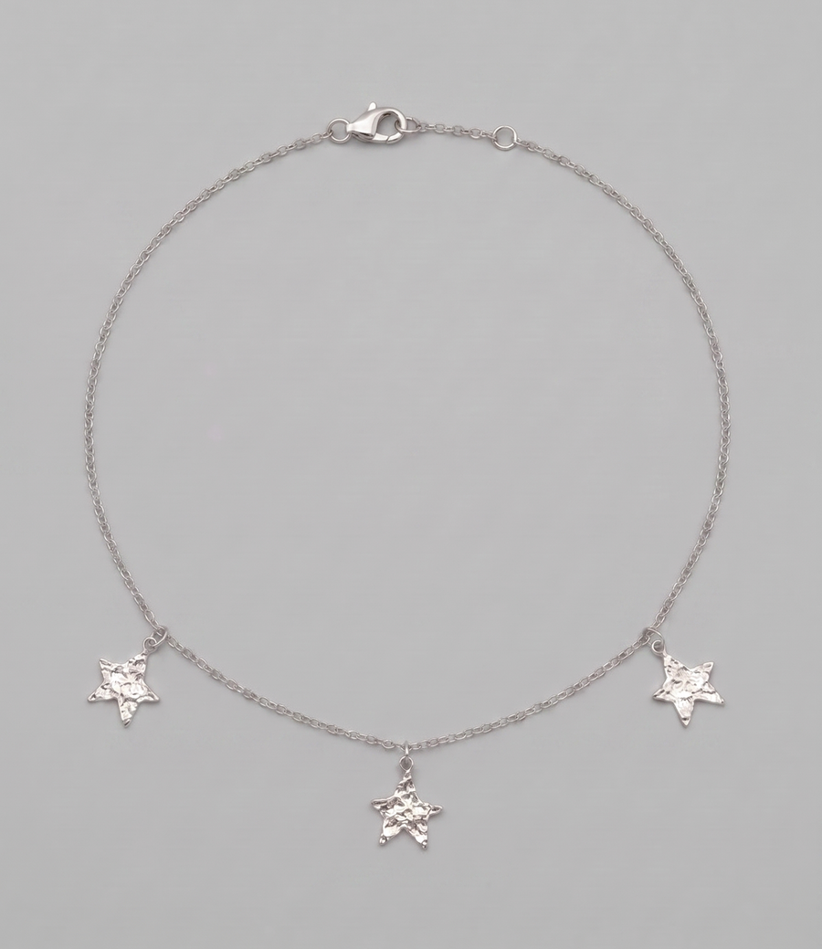 Silberne Stern Kette mit drei Sternen