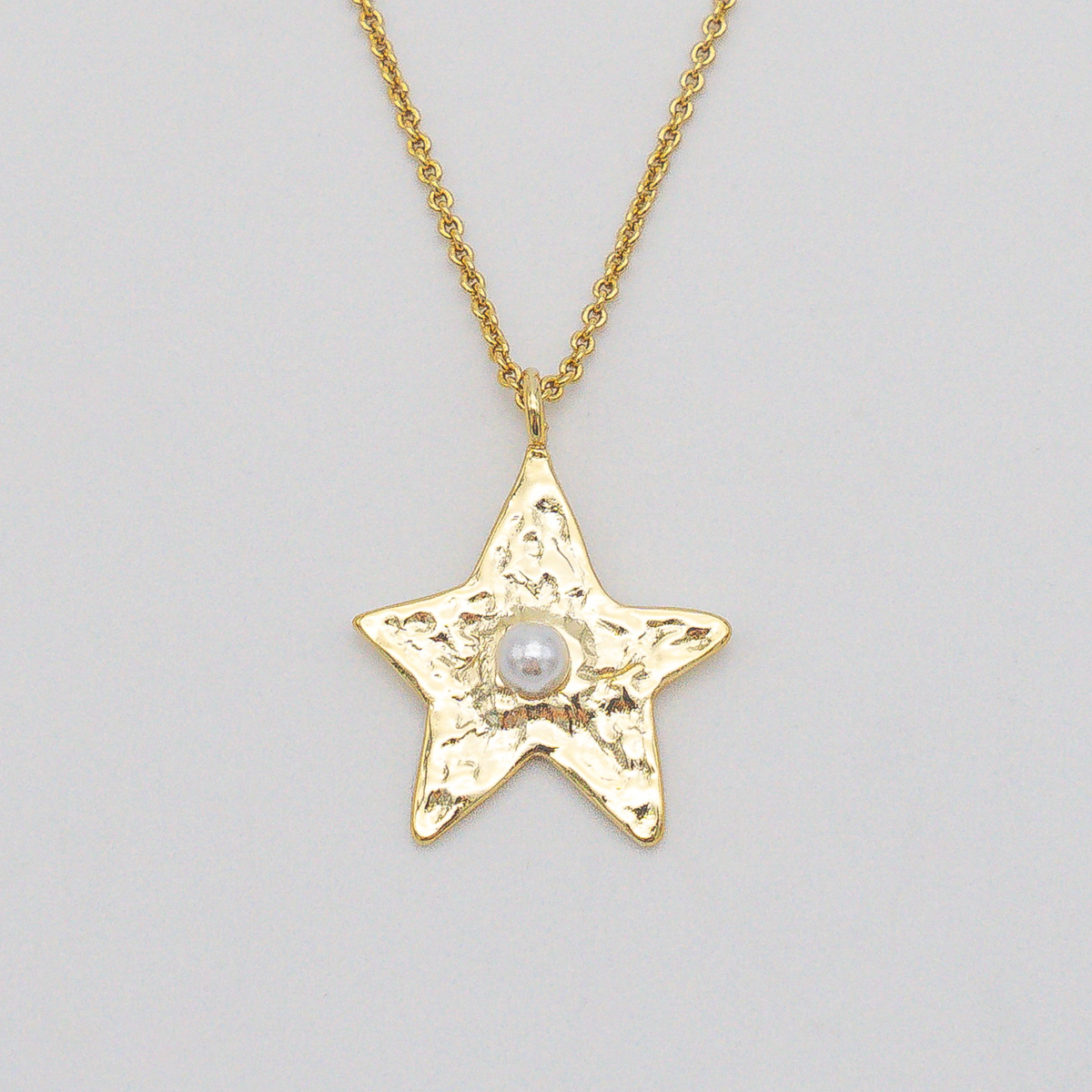 Star Necklace Gold Pearl