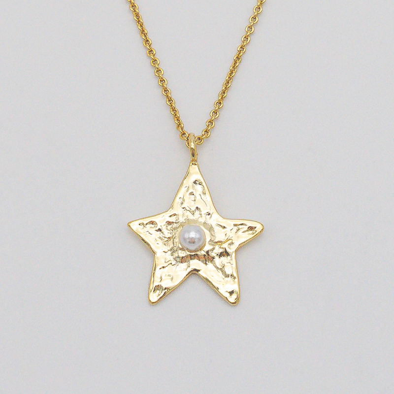 Star Necklace Gold Pearl — AVA Jewelry