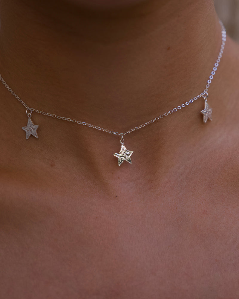 Triple Star Choker Silver — AVA Jewelry